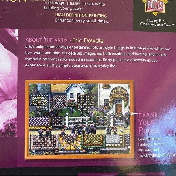 1000 piece jigsaw puzzle Eric Dowdle Quilting Country - Picture 3 of 4